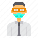 avatar, glasses, man, manager, mask, profile