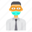 avatar, glasses, man, manager, mask, profile 