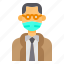 avatar, man, mask, mustaches, old, professor, profile 