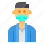 avatar, man, mask, profile, worker 