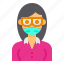 avatar, business, glasses, mask, woman, women 
