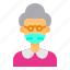 avatar, glasses, maid, mask, old, woman, women 