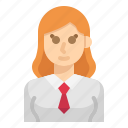 avatar, employee, long, woman, hair