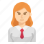 avatar, employee, long, woman, hair 