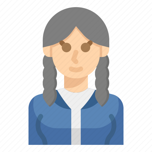 Avatar, girl, woman, pigtail, hair icon - Download on Iconfinder