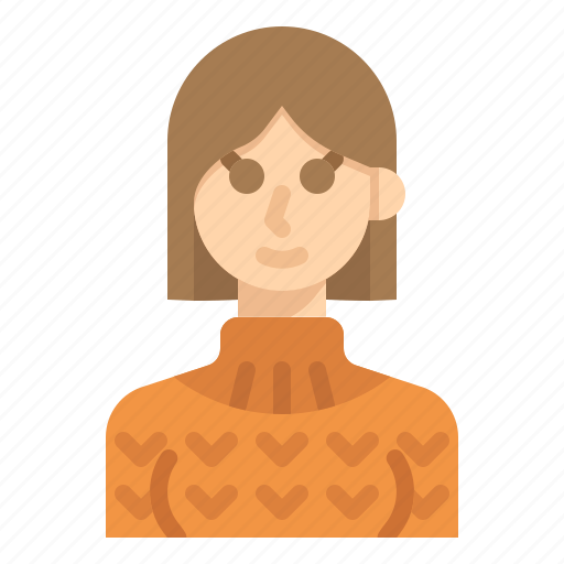Avatar, sweater, short, woman, hair icon - Download on Iconfinder
