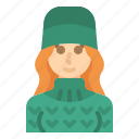 avatar, sweater, woman, girl, hat