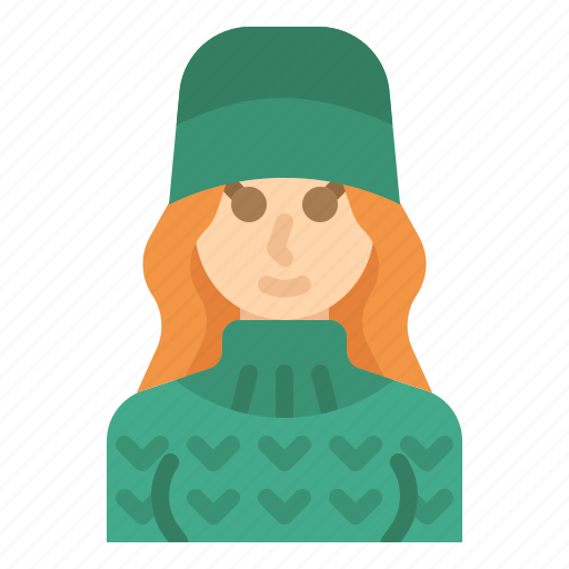 Avatar, sweater, woman, girl, hat icon - Download on Iconfinder