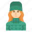 avatar, sweater, woman, girl, hat 