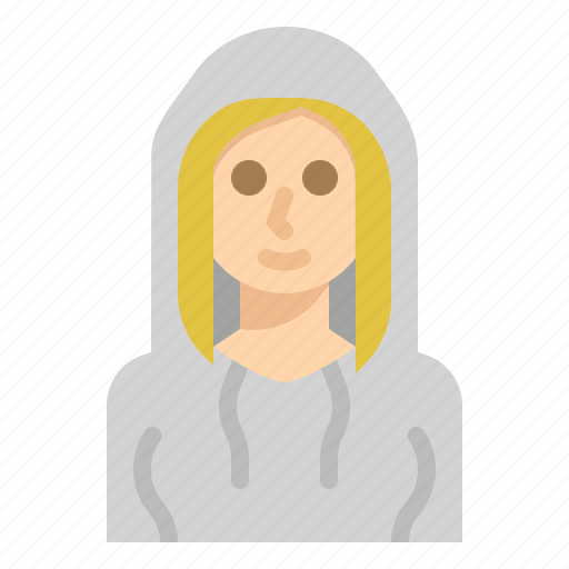 Avatar, user, woman, hoodie, person icon - Download on Iconfinder