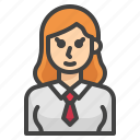 avatar, employee, long, woman, hair