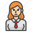 avatar, employee, long, woman, hair 