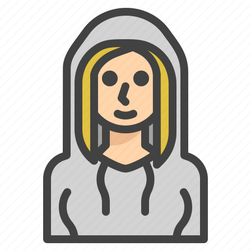 Avatar, user, woman, hoodie, person icon - Download on Iconfinder