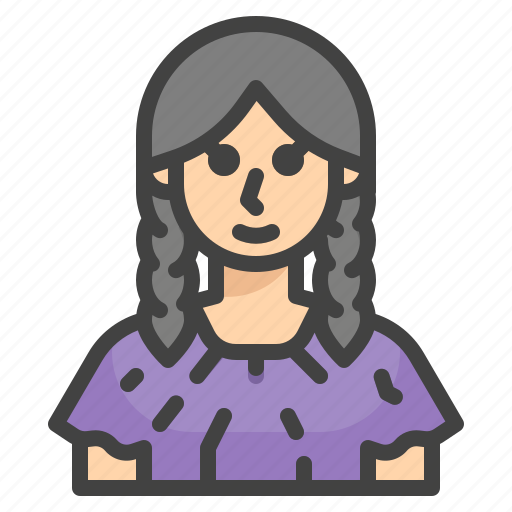 Avatar, user, woman, pigtail, hair icon - Download on Iconfinder