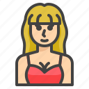 avatar, woman, long, bangs, hair