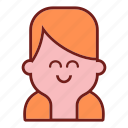 avatar, emotional expression, face, ginger lady, girl emoji, profile