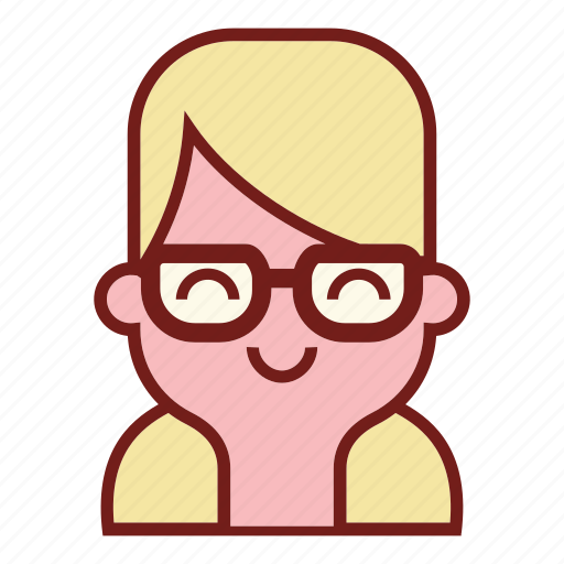 Avatar, blonde, emotional expression, face, geek, girl emoji, profile icon - Download on Iconfinder