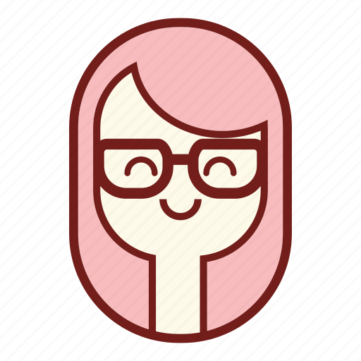 Avatar, face, geek, girl emoji, pink hair, person, woman icon - Download on Iconfinder