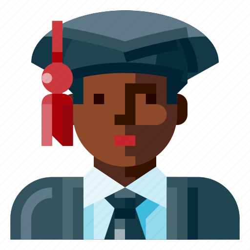 Afro, avatar, graduated, male, portrait, profile, student icon - Download on Iconfinder