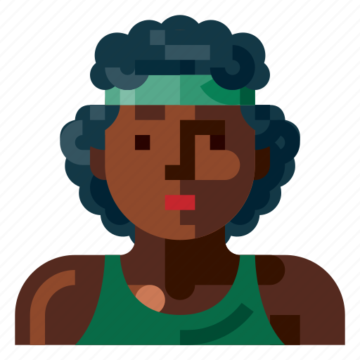 Afro, avatar, human, portrait, profile, sport, woman icon - Download on Iconfinder