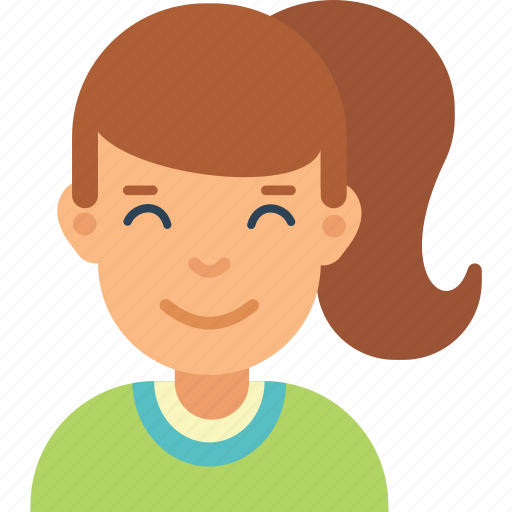 Avatar, girl, kid, ponytail, smile, woman, young icon - Download on Iconfinder