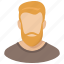 man, avatar, beard, male, profile, user 