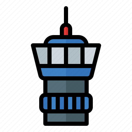 Airplane, airport, aviation, control, plane, tower, transportation icon - Download on Iconfinder