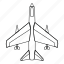 airplane, fighter, line, military, outline, plane, war 