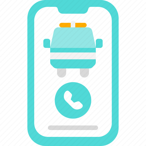 Call ambulance, emergency call, calling, car, handphone, online healthcare, medical icon - Download on Iconfinder