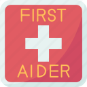 first, aid, badge, medical