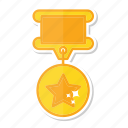 medal, achievement, gold, star