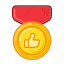 thumb, up, medal, award, prize, badge, achievements 