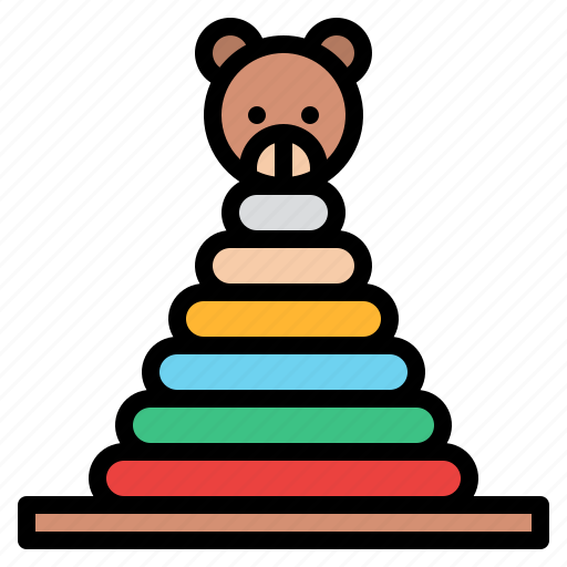 Bear, childhood, ring, stacker, toy icon - Download on Iconfinder