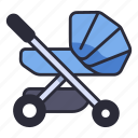 child, stroller, baby, family, outdoors