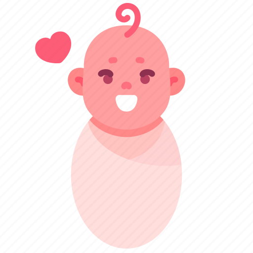 Baby, kid, happy, swaddle, smilling, love icon - Download on Iconfinder