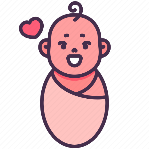 Baby, kid, happy, swaddle, smilling, love icon - Download on Iconfinder
