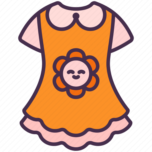 Clothing, dress, kid, baby, girl, wearing, skirt icon - Download on Iconfinder