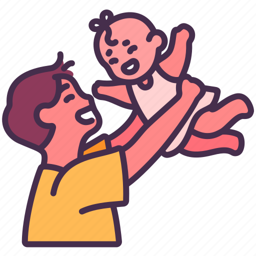 Dad, father, baby, kid, playing, daughter, holding icon - Download on Iconfinder