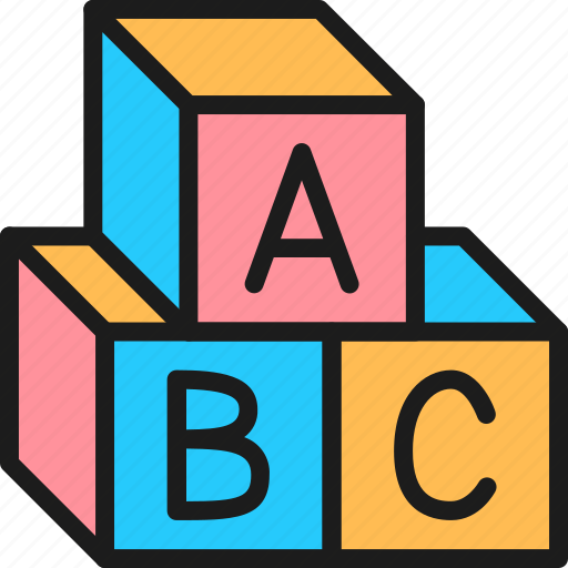 Abc, alphabet, childhood, color, cube, letter, toy icon - Download on Iconfinder
