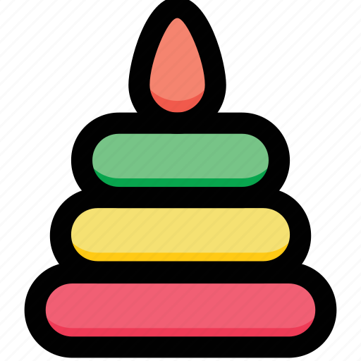 Baby toy, rainbow stacker, stacking rings, toy pyramid, toy rings icon - Download on Iconfinder
