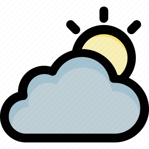 Cloud, sun, sun beam, sunny cloud, weather icon - Download on Iconfinder