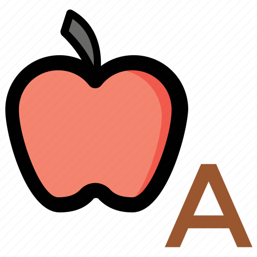 Alphabet a, apple, kindergarten, nursery school, preschool icon - Download on Iconfinder