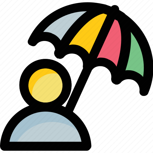 Man, parasol, protection, shade, umbrella icon - Download on Iconfinder