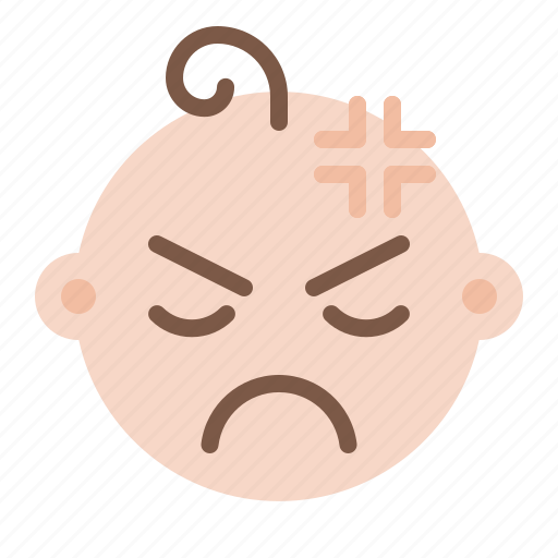 Angry, baby, child, emoji, emoticon, emotion icon - Download on Iconfinder
