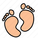 baby, child, decorate, footprint, walk