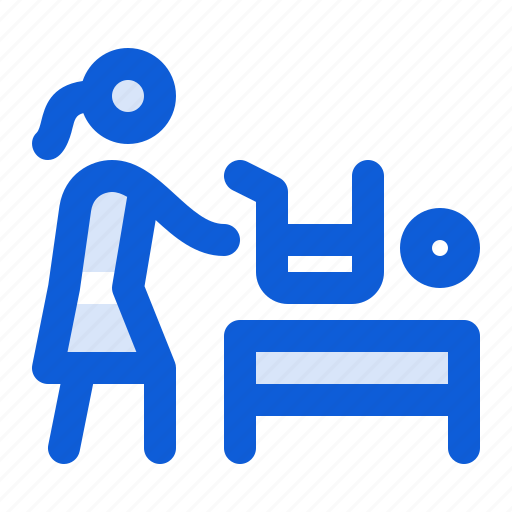 Parenting, changing, table, baby, nursery, woman icon - Download on Iconfinder