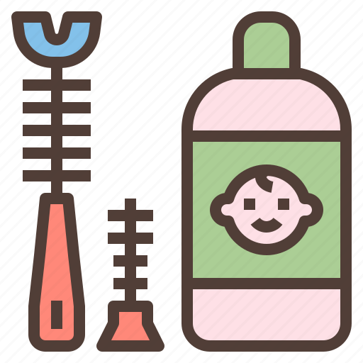 Bottle, brushes, clean, hygiene, set icon - Download on Iconfinder