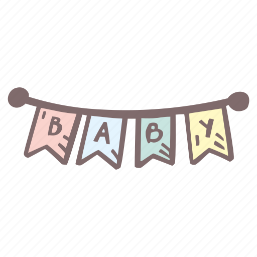 Baby, baby shower, flags, mother-to-be, party, pregnancy, sign icon - Download on Iconfinder