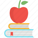 book, education, food, fruit, school, study, textbook