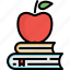 book, education, food, fruit, school, study, textbook 